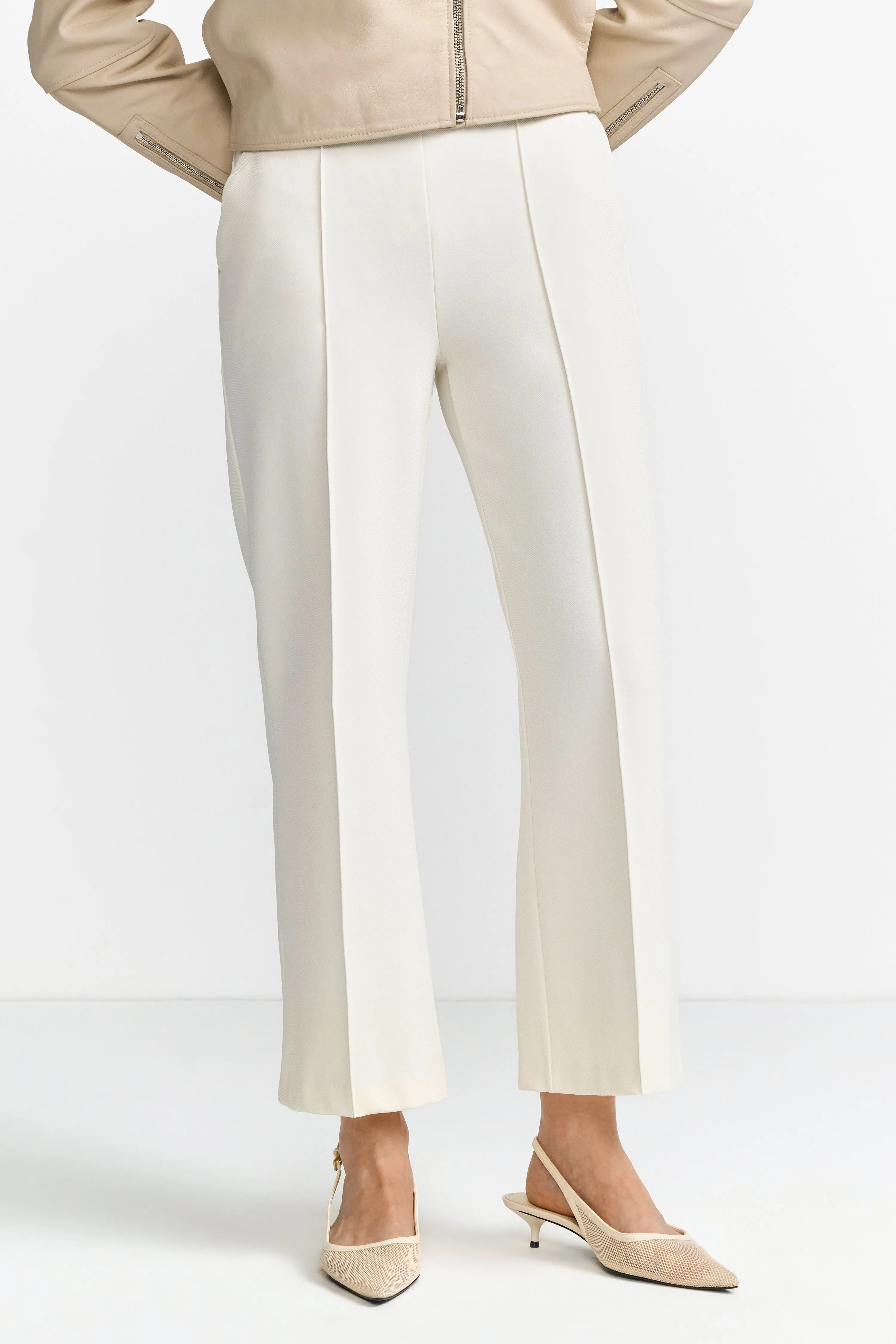 RICH AND ROYAL Pearl White Trousers