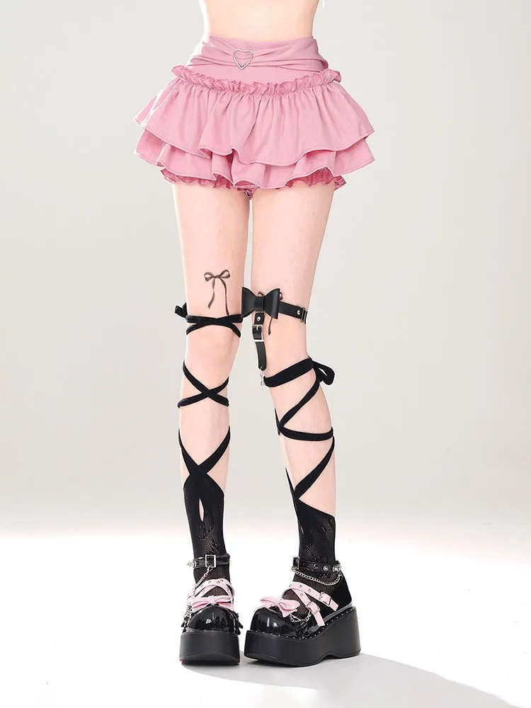 Tiered Mini Skirt Pink A-Line Glamorous