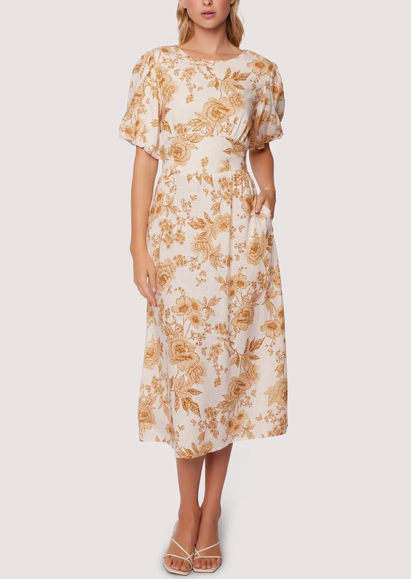 Toasted Rose Midi Dress