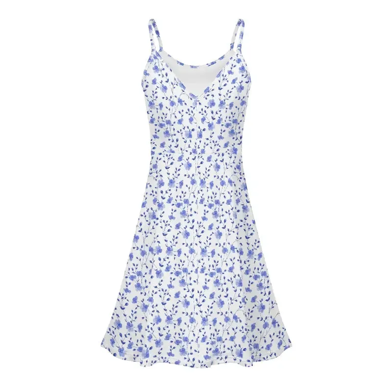 Twirl Into Fun with Our Comfy Blue Floral Sundress for Every Adventure