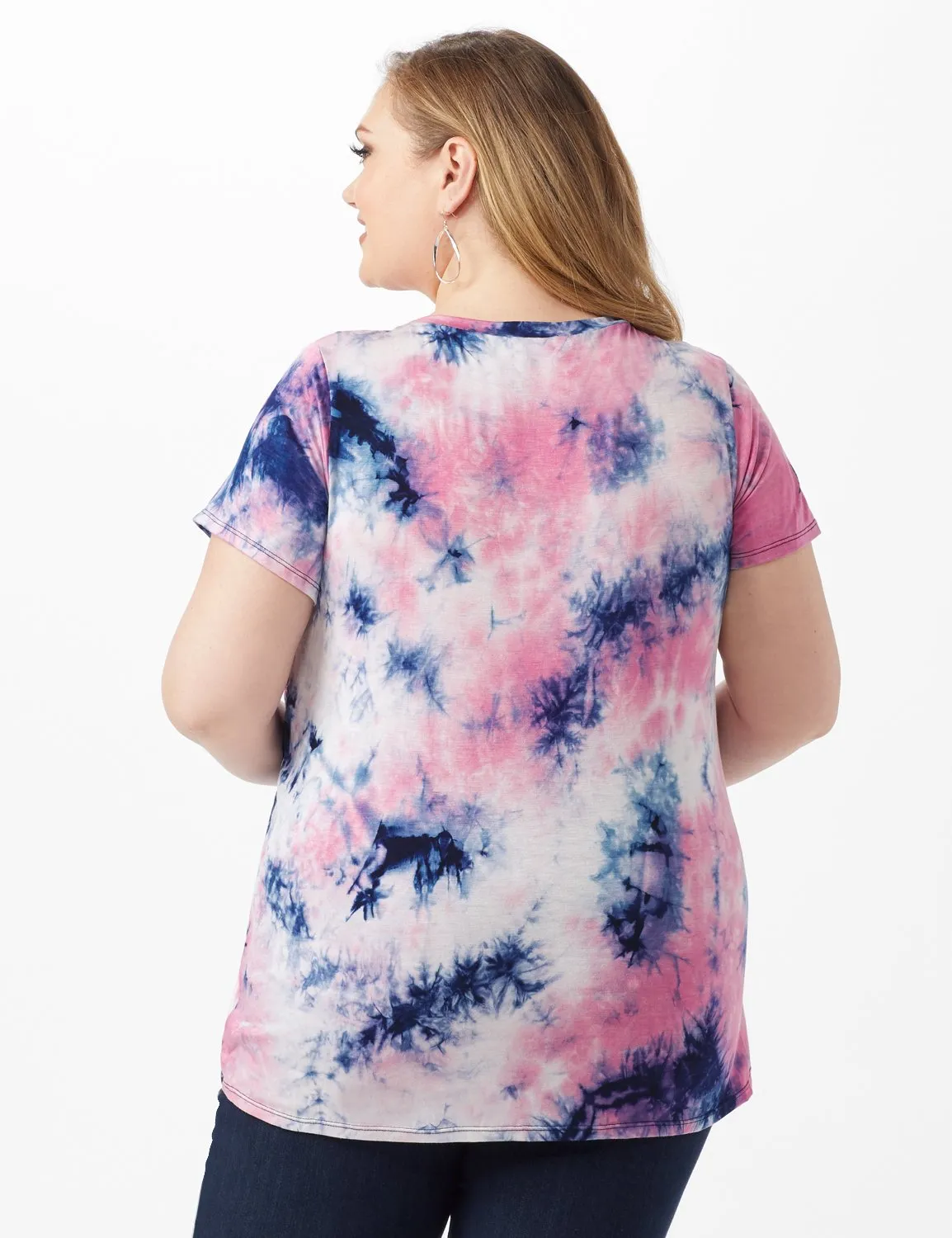 Tye Dye Ruched Tie Front Top