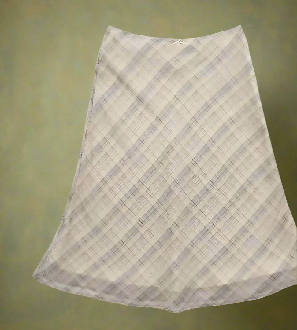 Vintage Plaid A-Line Midi Skirt
