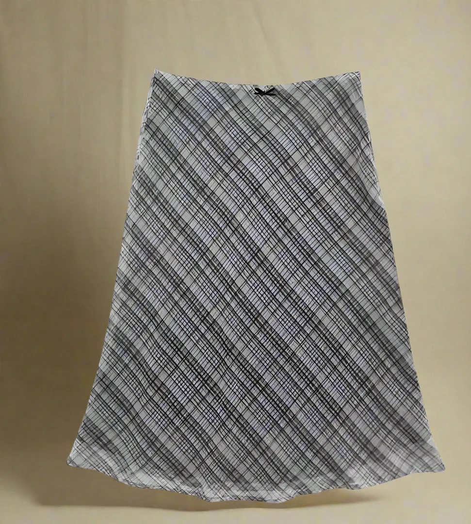 Vintage Plaid A-Line Midi Skirt