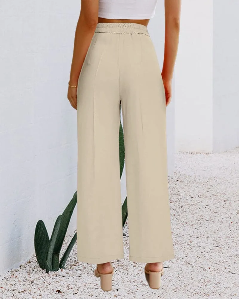 Women's High-Waisted Wide-Leg Trousers
