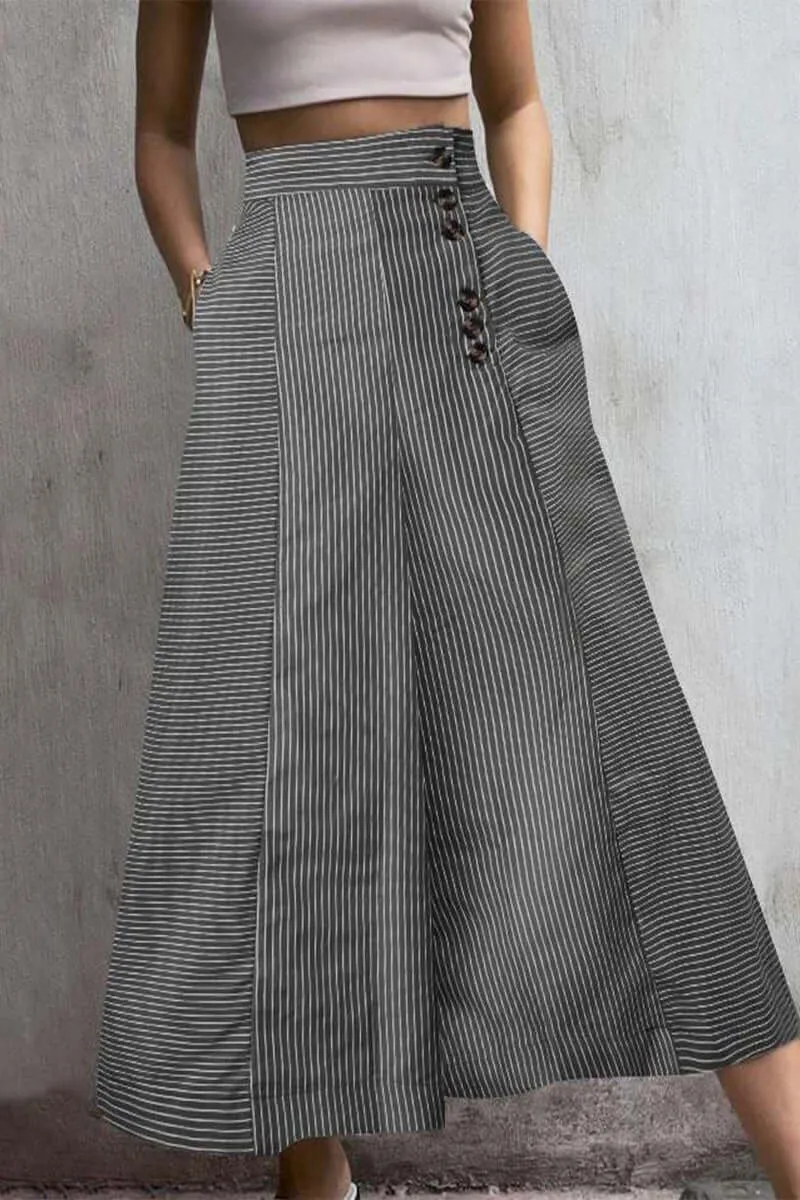 Women's Striped Wide Leg Trousers