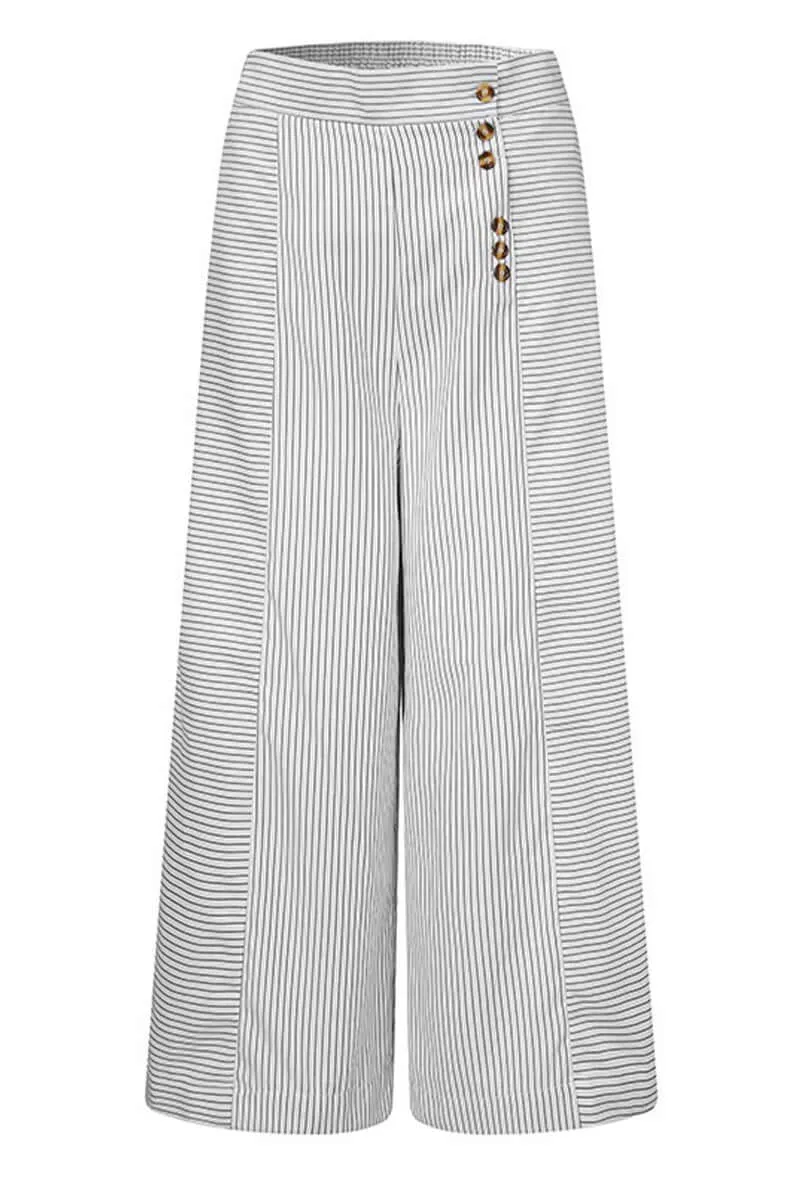 Women's Striped Wide Leg Trousers